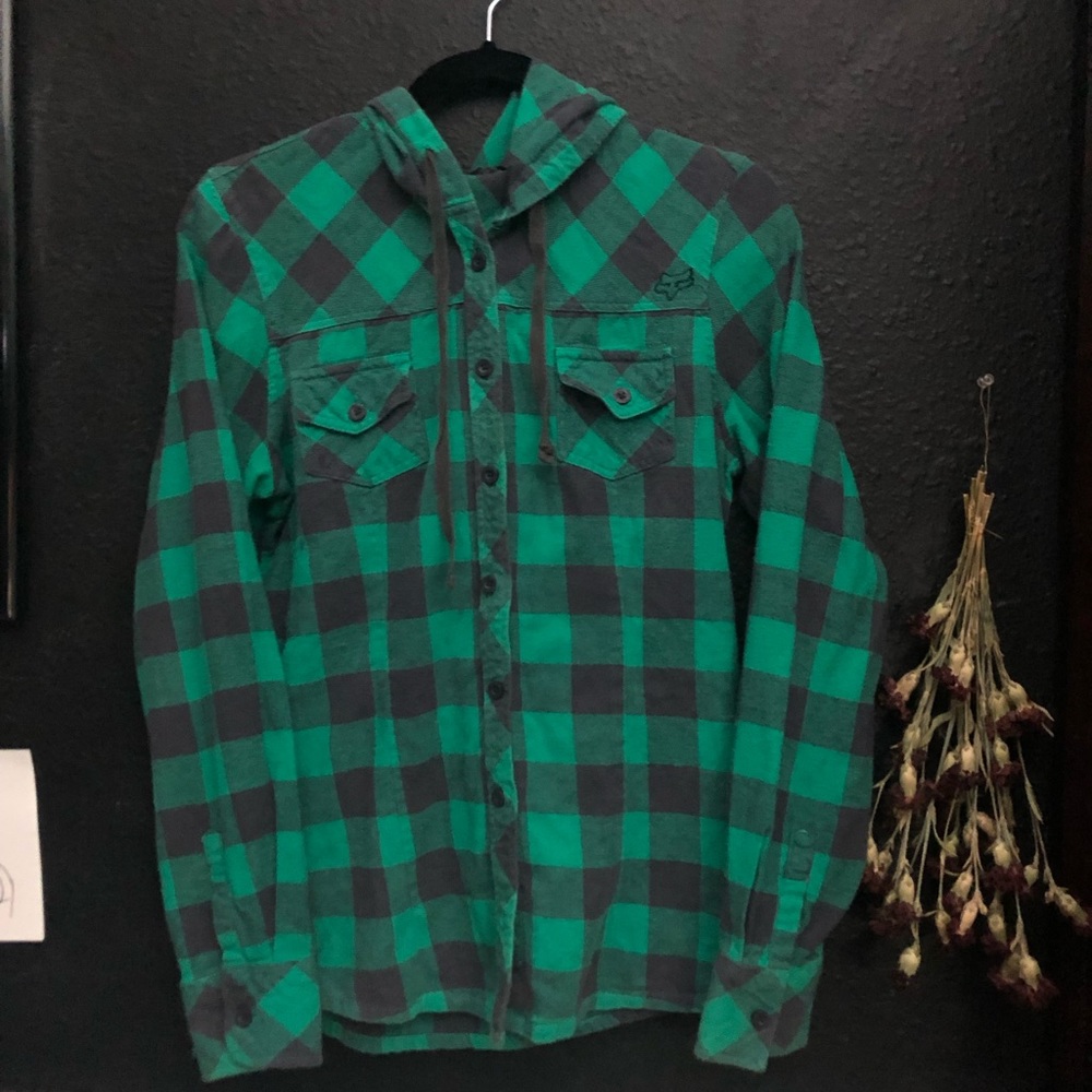 Fox flannel hoodie